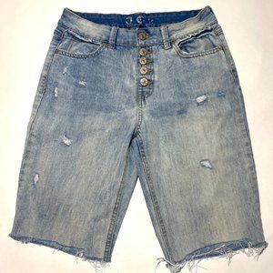 Peace Love Eco by Rewash Stretch Blue Denim Button Jeans Shorts Women’s Size 5/